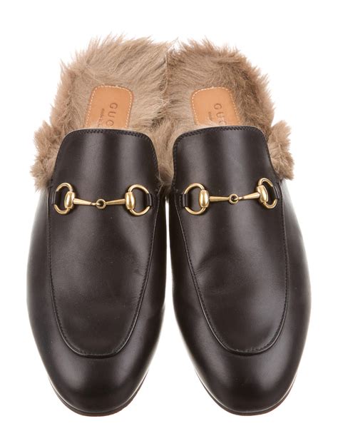 replica gucci tan mules|gucci fur lined mules.